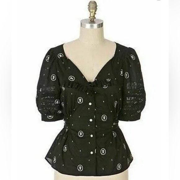 Anthropologie Lithe Rose Cameo Blouse Size 12 - Picture 2 of 6